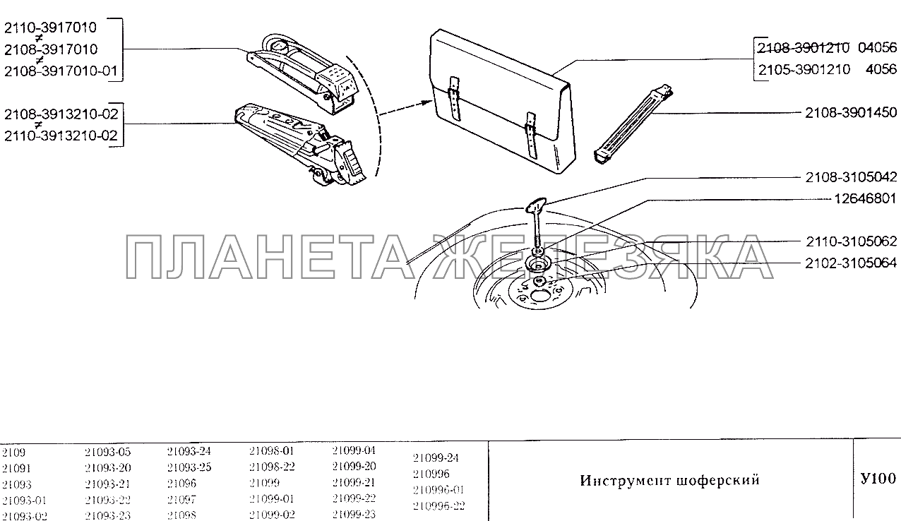 Инструмент шоферский ВАЗ-2109